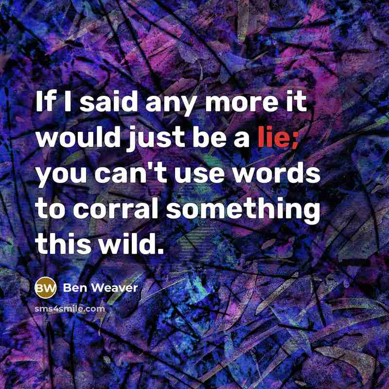 “If I said any more it would just be a…” quote by Ben Weaver
