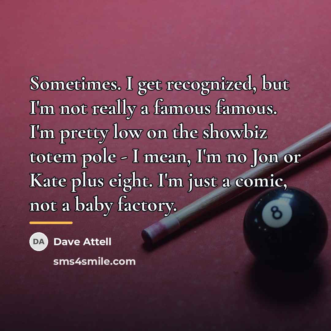 “Sometimes. I get recognized, but I'm not really a famous…” quote by Dave Attell