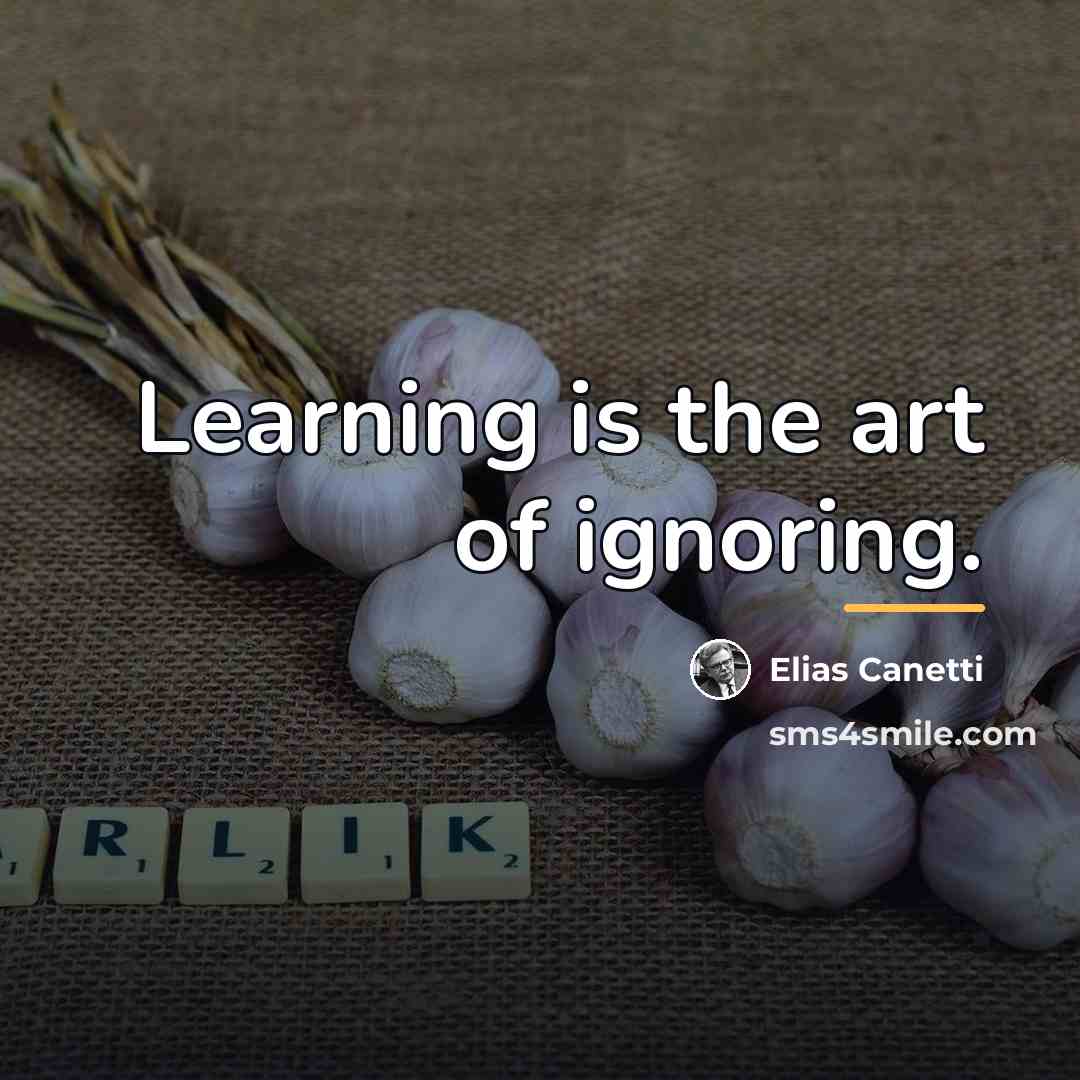 “Learning is the art of ignoring.…” quote by Elias Canetti