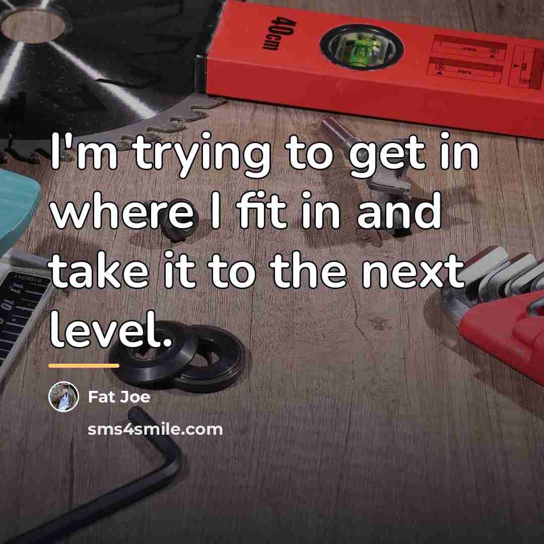 “I'm trying to get in where I fit in and…” quote by Fat Joe