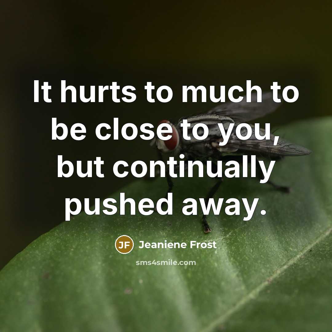 “It hurts to much to be close to you, but…” quote by Jeaniene Frost