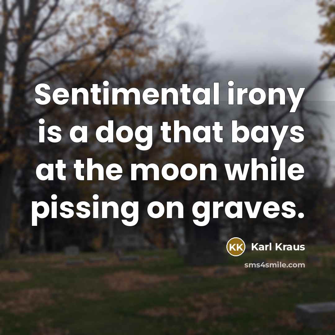 “Sentimental irony is a dog that bays at the moon…” quote by Karl Kraus