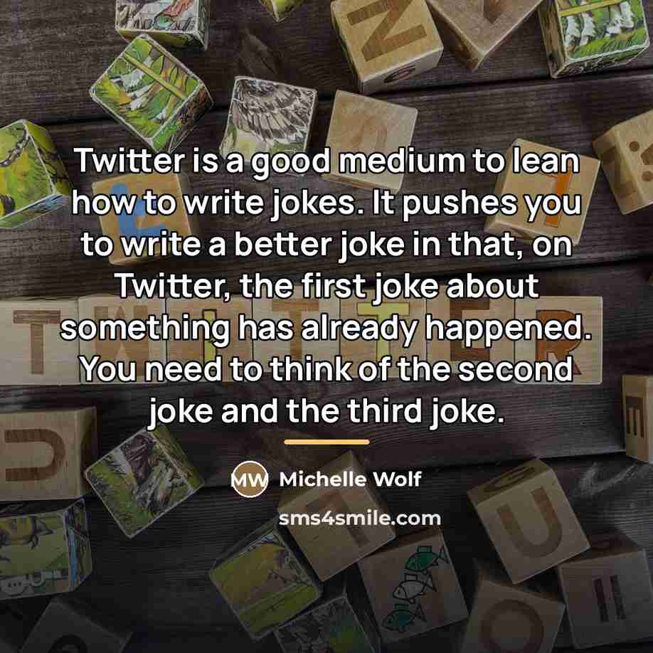 “Twitter is a good medium to lean how to write…” quote by Michelle Wolf