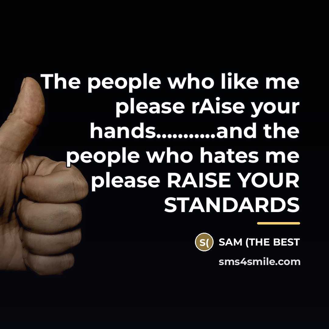 “The people who like me please rAise your hands...........and the…” quote by SAM (THE BEST