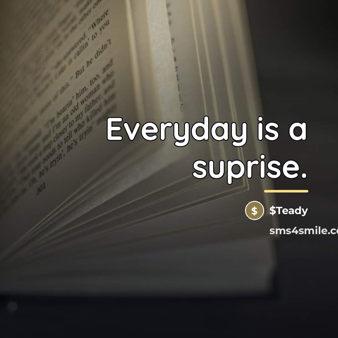 “Everyday is a suprise.…” quote by $Teady
