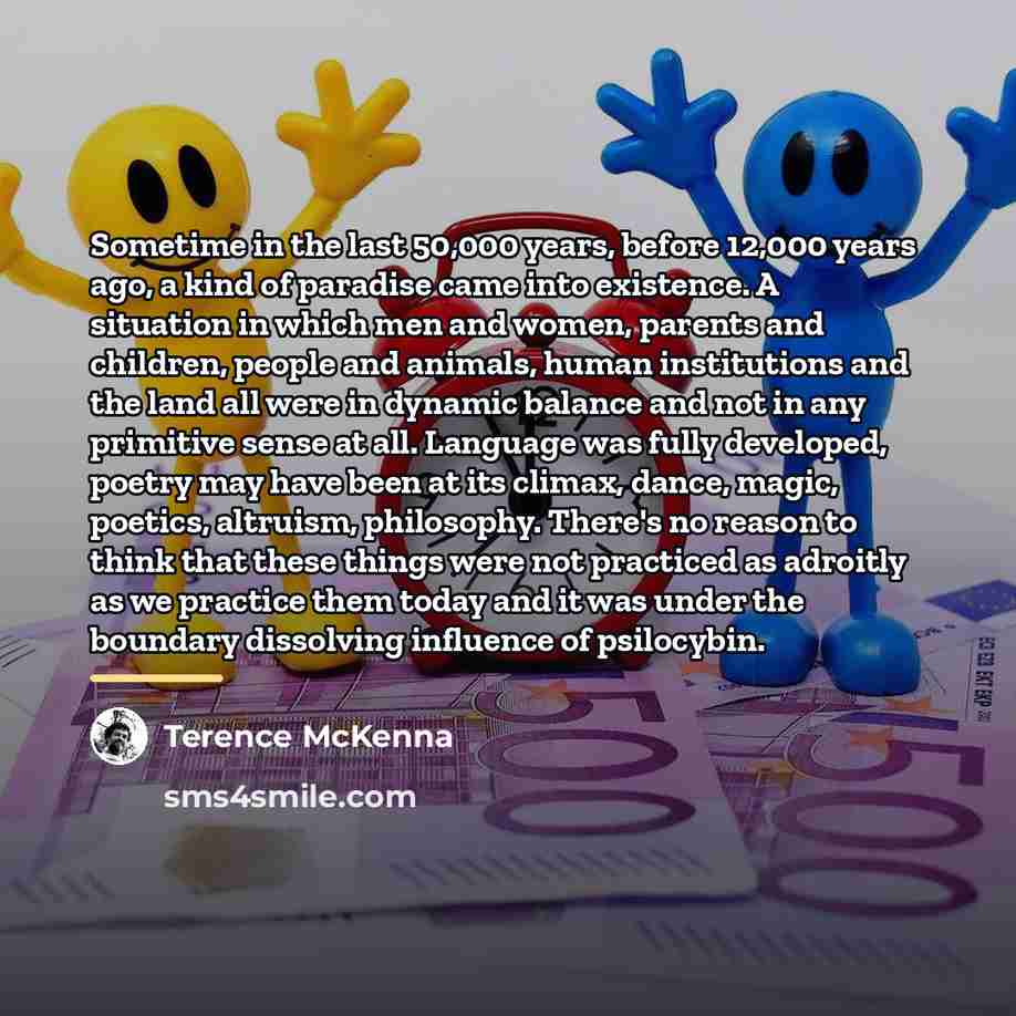 “Sometime in the last 50,000 years, before 12,000 years ago,…” quote by Terence McKenna