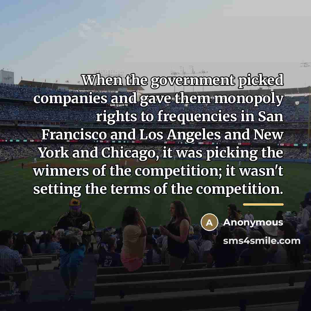“When the government picked companies and gave them monopoly rights…” quote by Anonymous