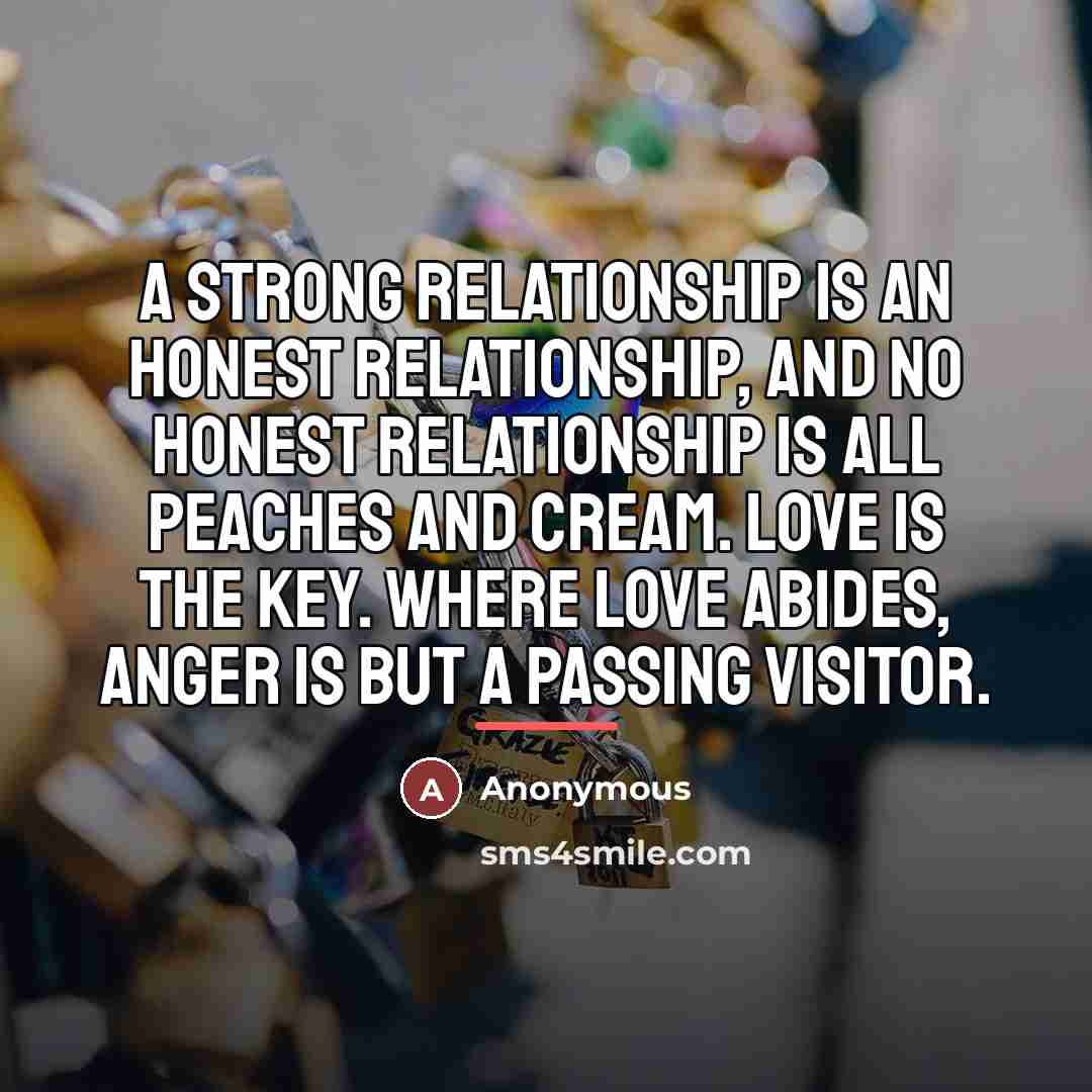 “A strong relationship is an honest relationship, and no honest…” quote by Anonymous