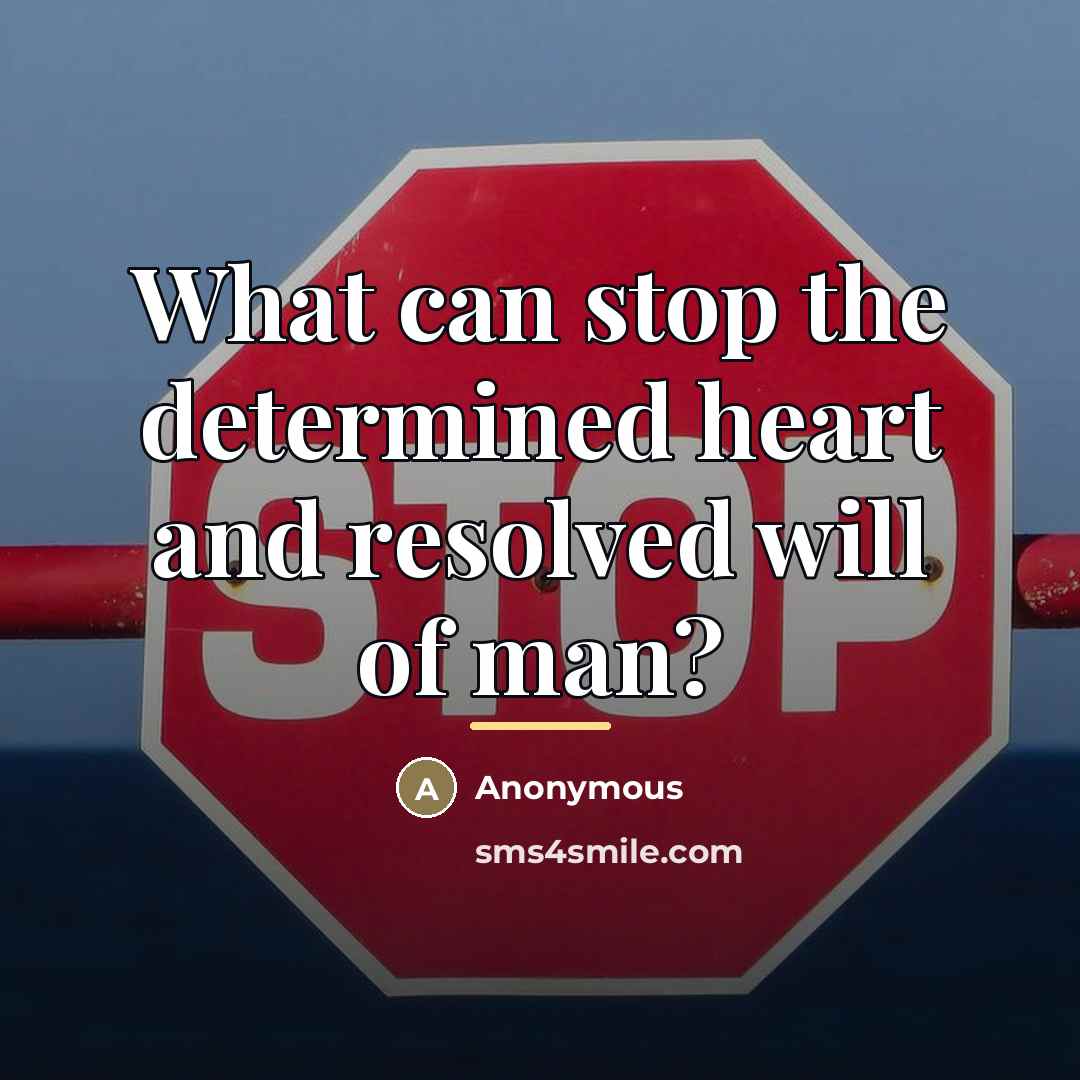 “What can stop the determined heart and resolved will of…” quote by Anonymous