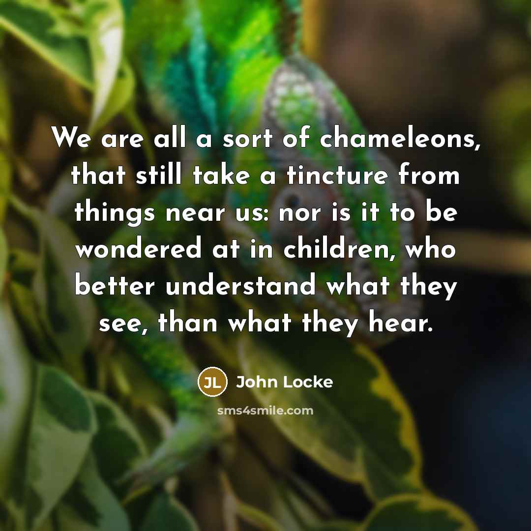 “We are all a sort of chameleons, that still take…” quote by John Locke