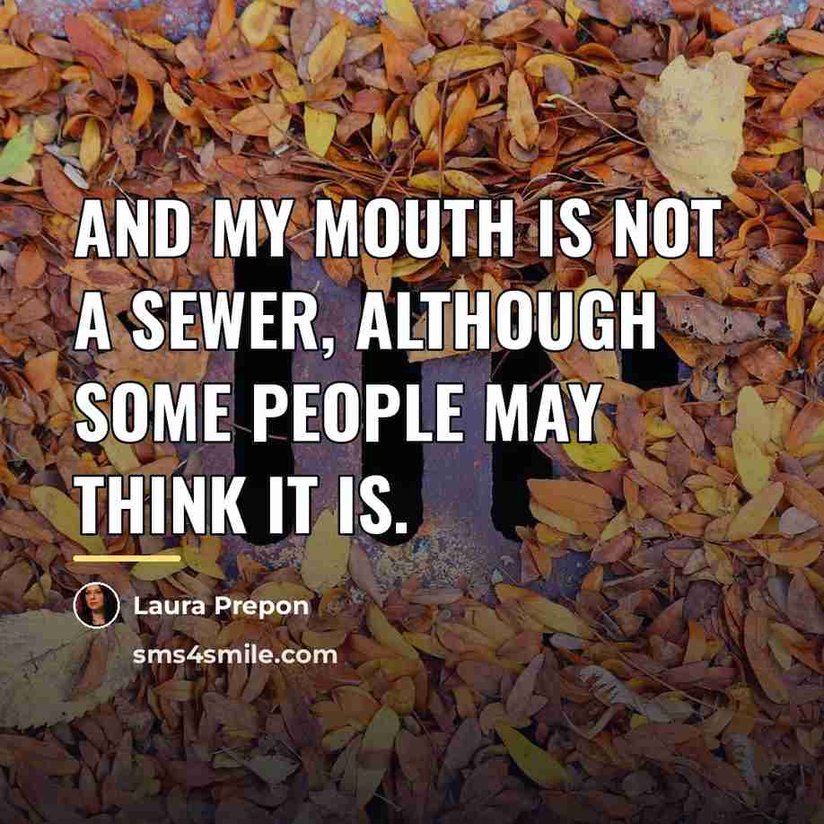 “And my mouth is not a sewer, although some people…” quote by Laura Prepon