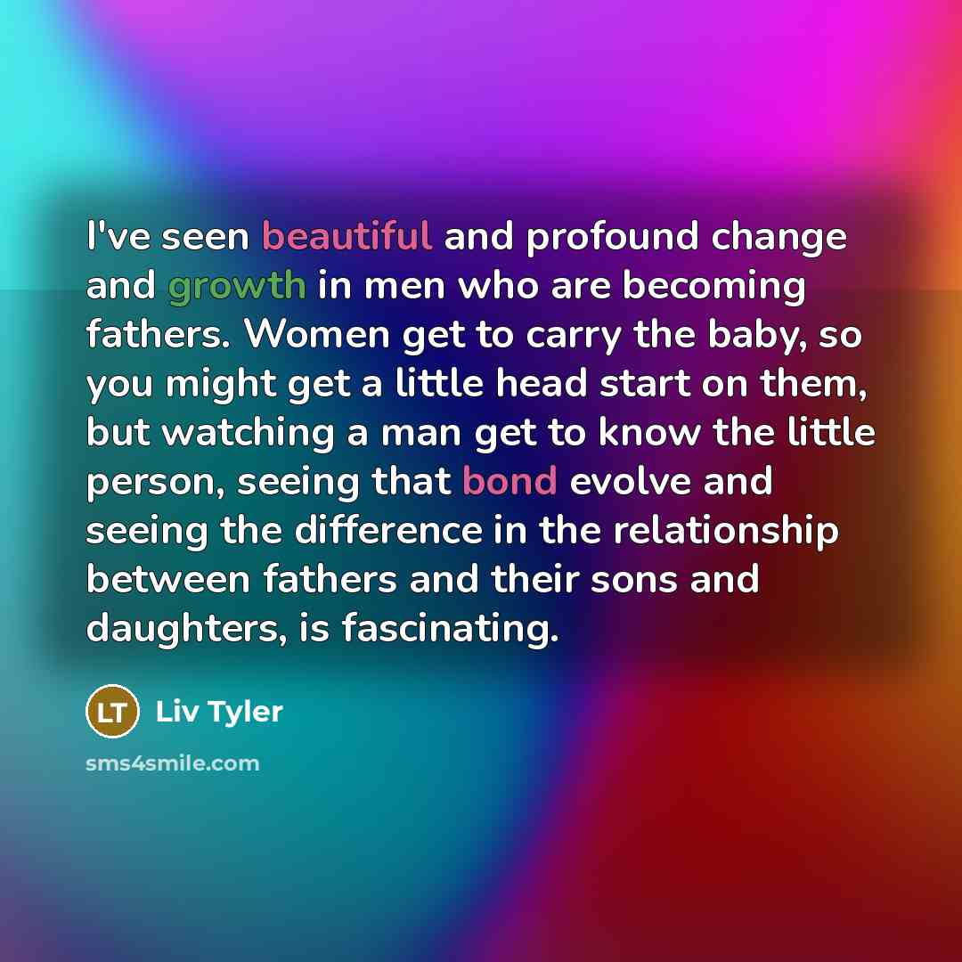 “I've seen beautiful and profound change and growth in men…” quote by Liv Tyler