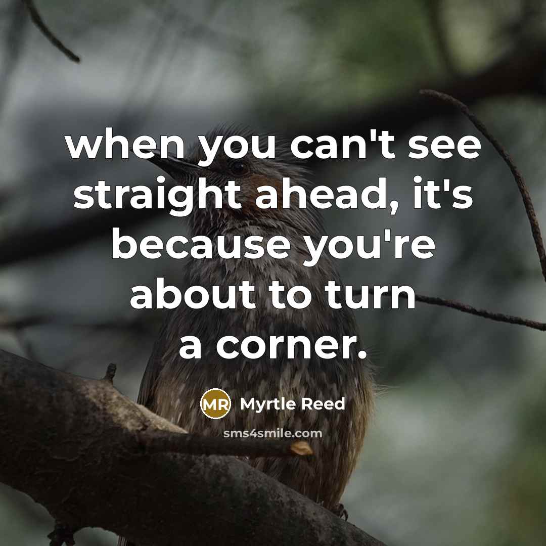 “when you can't see straight ahead, it's because you're about…” quote by Myrtle Reed