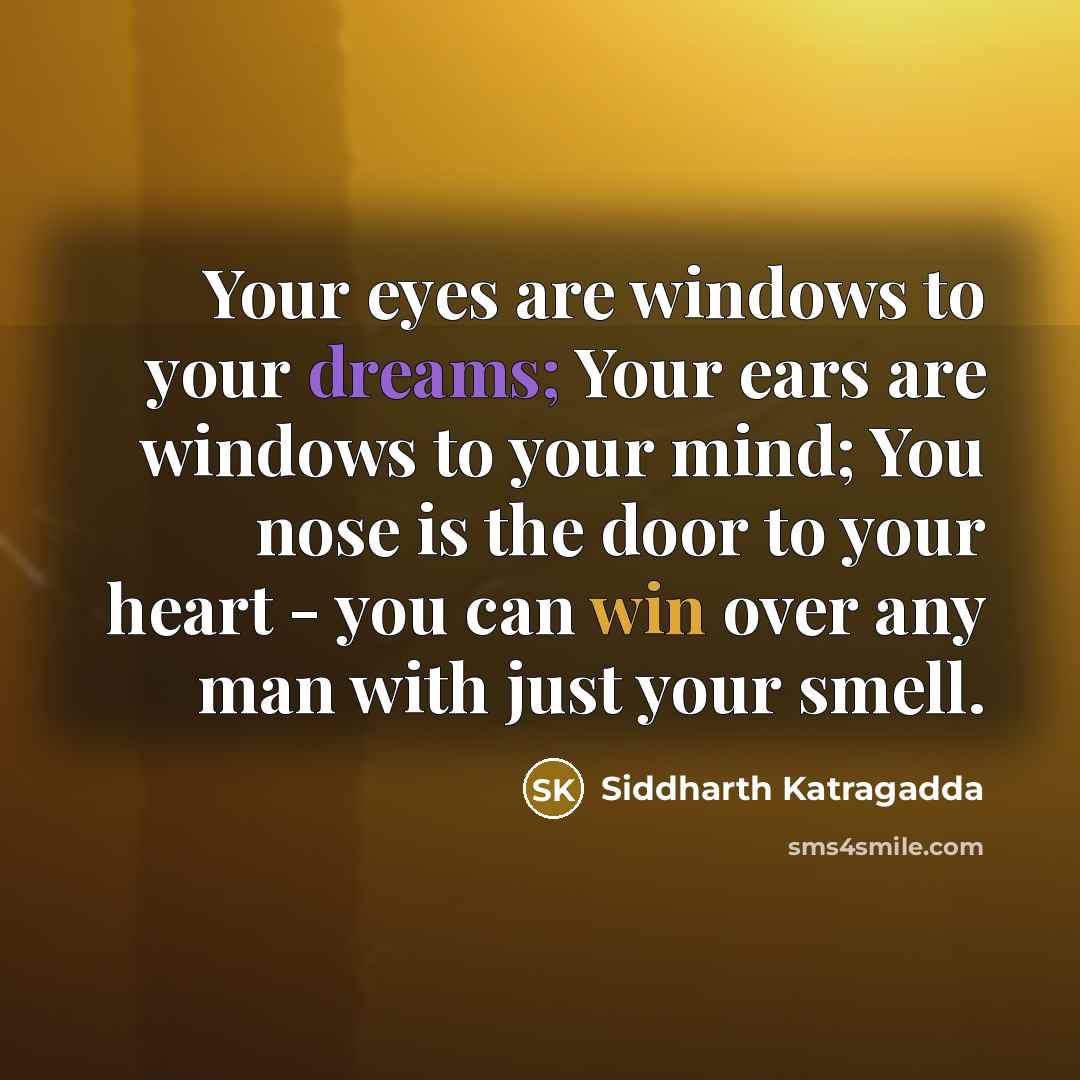 “Your eyes are windows to your dreams; Your ears are…” quote by Siddharth Katragadda