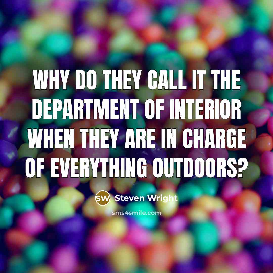 “Why do they call it the Department of Interior when…” quote by Steven Wright