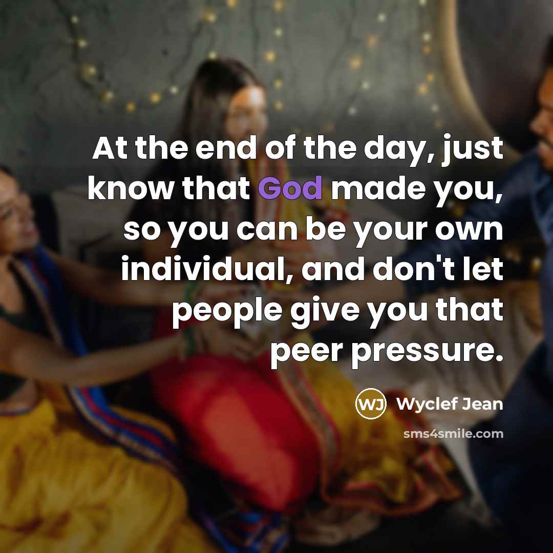 “At the end of the day, just know that God…” quote by Wyclef Jean