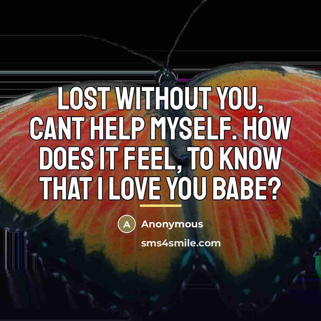 “Lost without you, cant help myself. How does it feel,…” quote by Anonymous