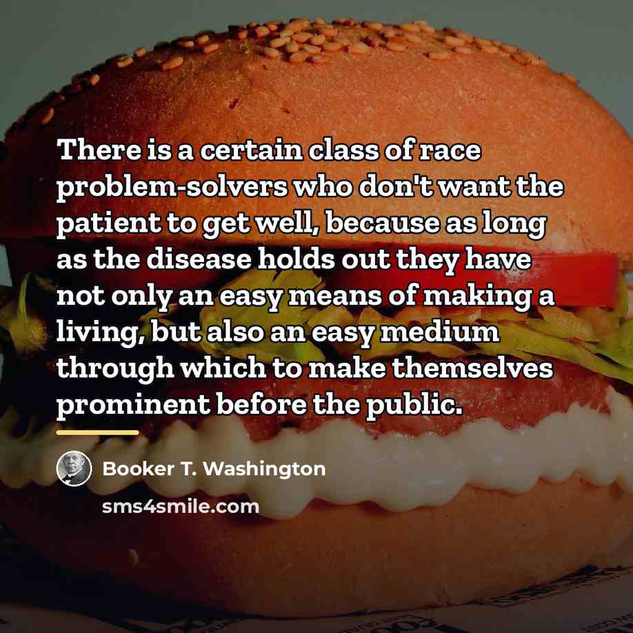 “There is a certain class of race problem-solvers who don't…” quote by Booker T. Washington