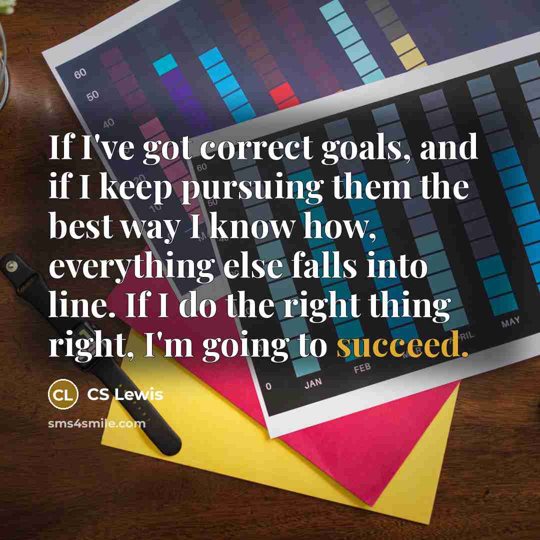 “If I've got correct goals, and if I keep pursuing…” quote by CS Lewis