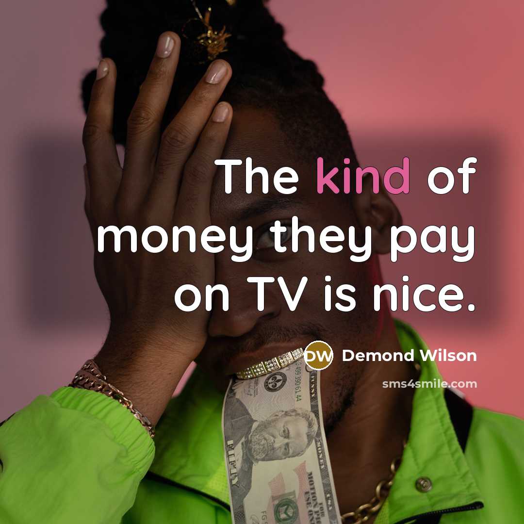 “The kind of money they pay on TV is nice.…” quote by Demond Wilson