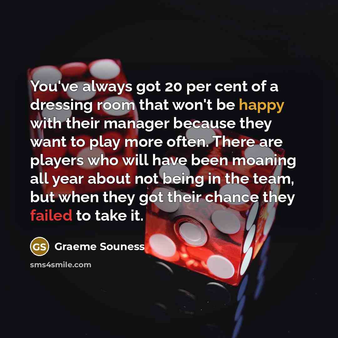 “You've always got 20 per cent of a dressing room…” quote by Graeme Souness