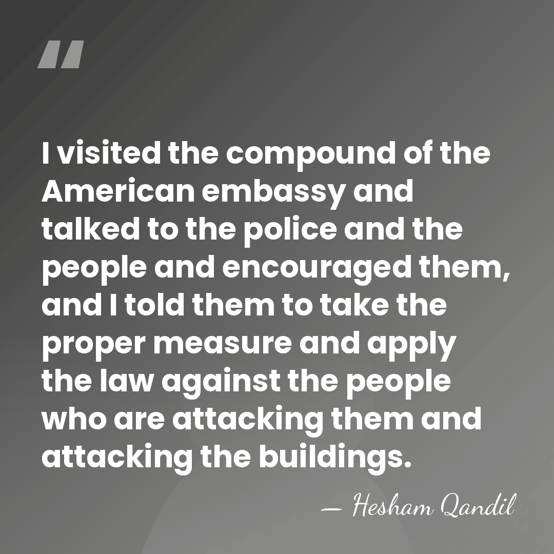 I visited the compound of the American embassy and talked to the&hellip; - Hesham Qandil