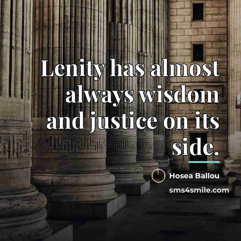 “Lenity has almost always wisdom and justice on its side.…” quote by Hosea Ballou