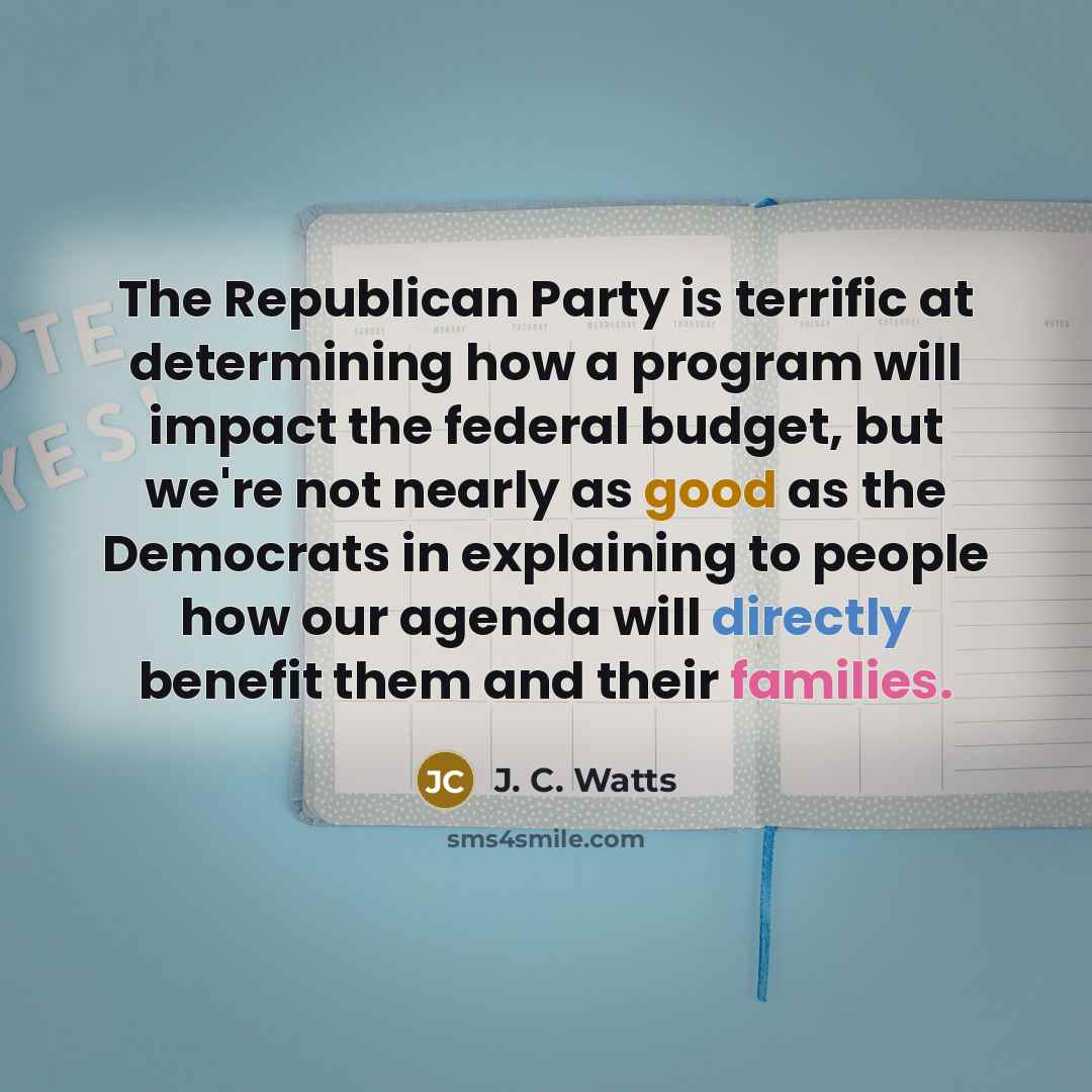 “The Republican Party is terrific at determining how a program…” quote by J. C. Watts