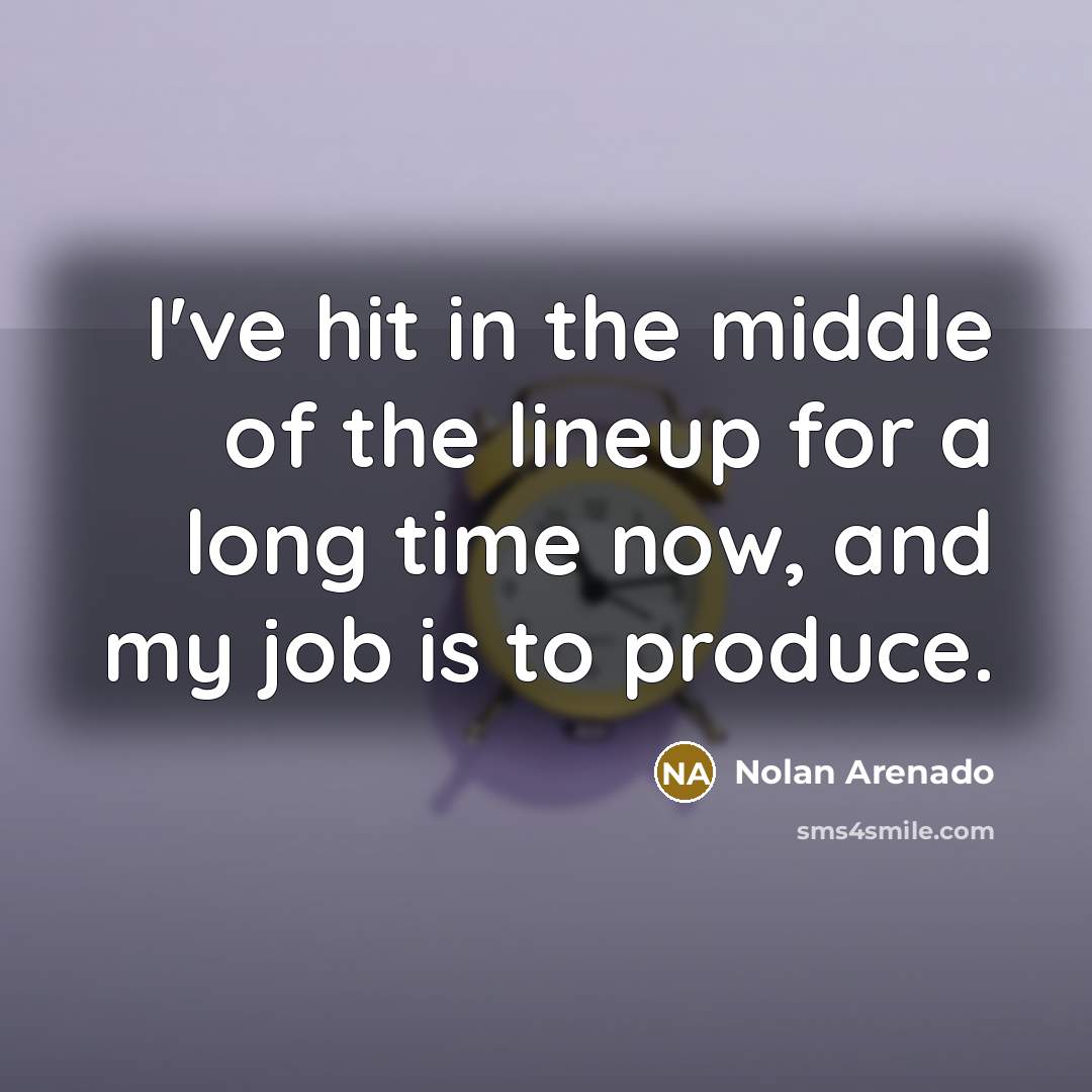 “I've hit in the middle of the lineup for a…” quote by Nolan Arenado