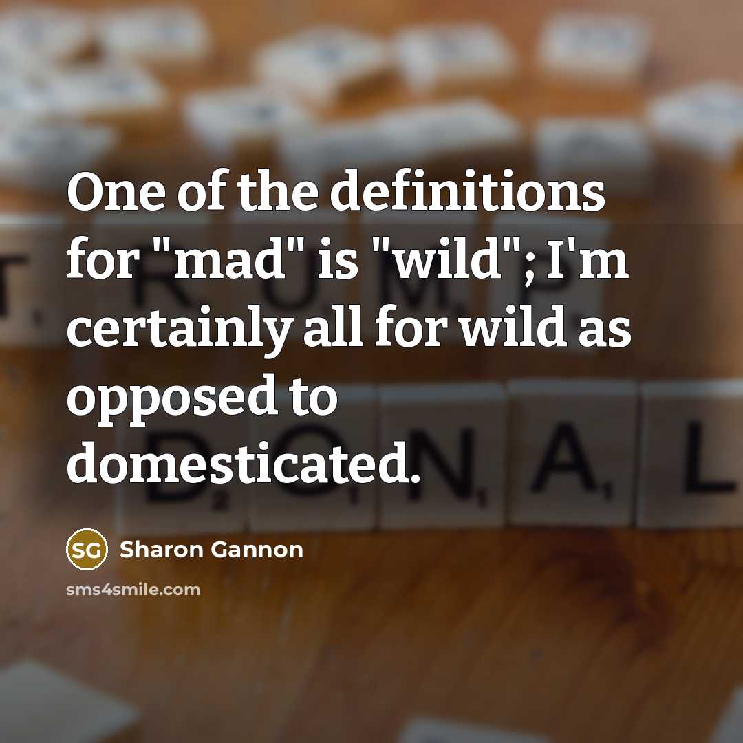 “One of the definitions for "mad" is "wild"; I'm certainly…” quote by Sharon Gannon