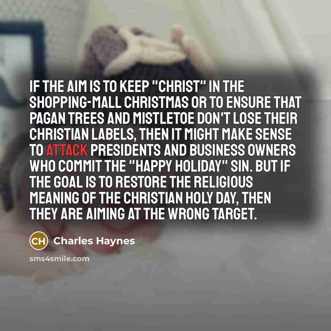 “If the aim is to keep "Christ" in the shopping-mall…” quote by Charles Haynes