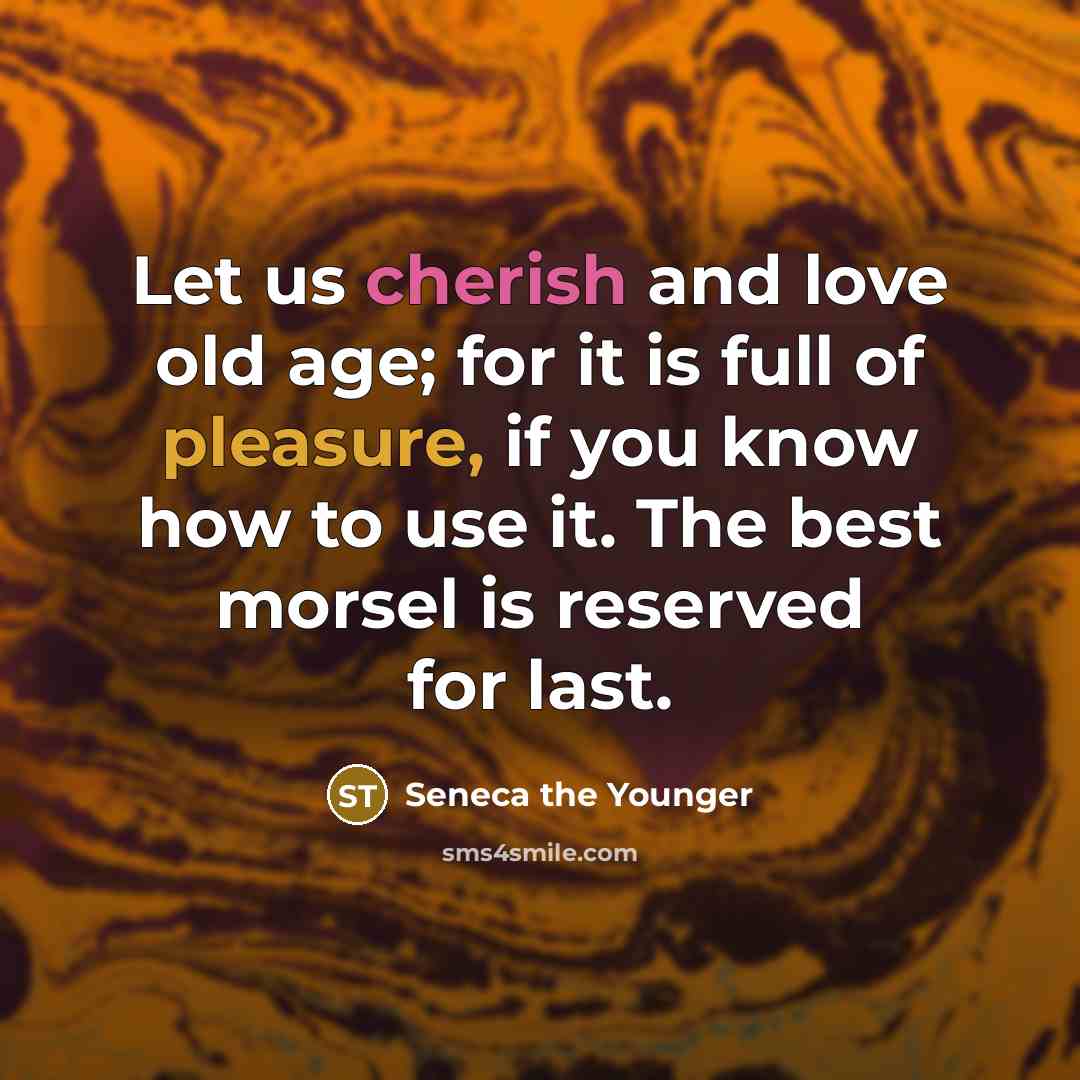 “Let us cherish and love old age; for it is…” quote by Seneca the Younger