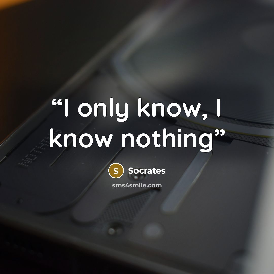 “I only know, I know nothing” quote by Socrates