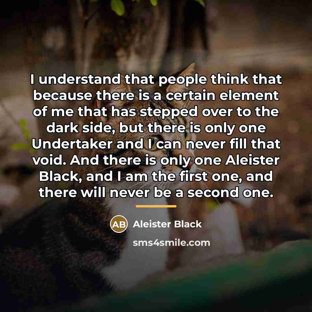 “I understand that people think that because there is a…” quote by Aleister Black