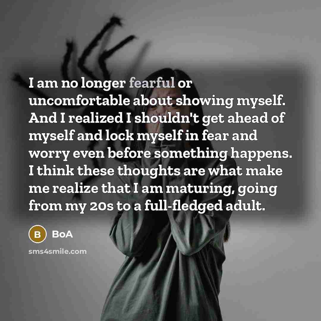 “I am no longer fearful or uncomfortable about showing myself.…” quote by BoA