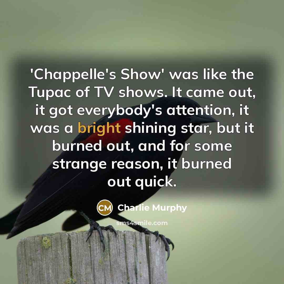 “'Chappelle's Show' was like the Tupac of TV shows. It…” quote by Charlie Murphy