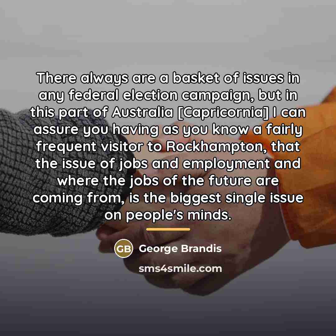 “There always are a basket of issues in any federal…” quote by George Brandis