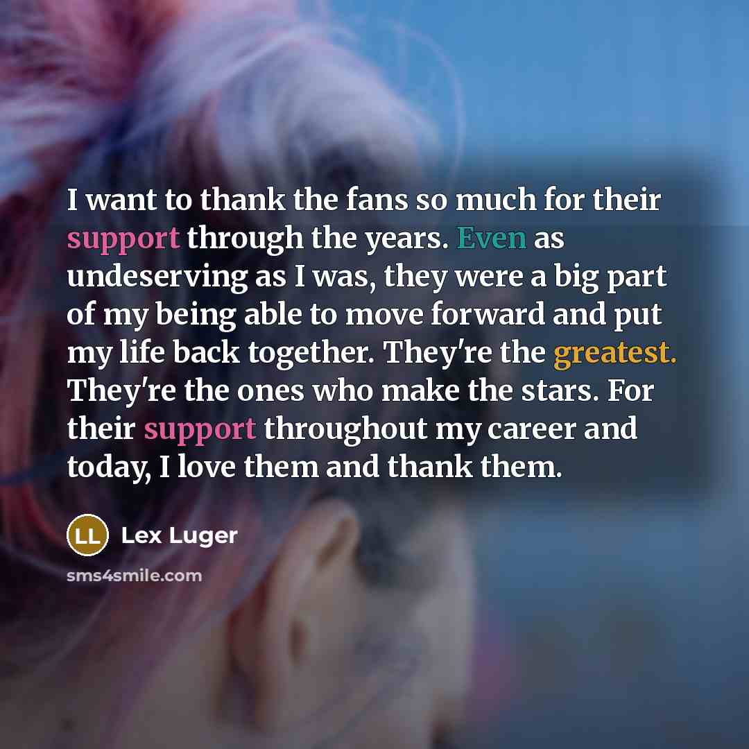 “I want to thank the fans so much for their…” quote by Lex Luger