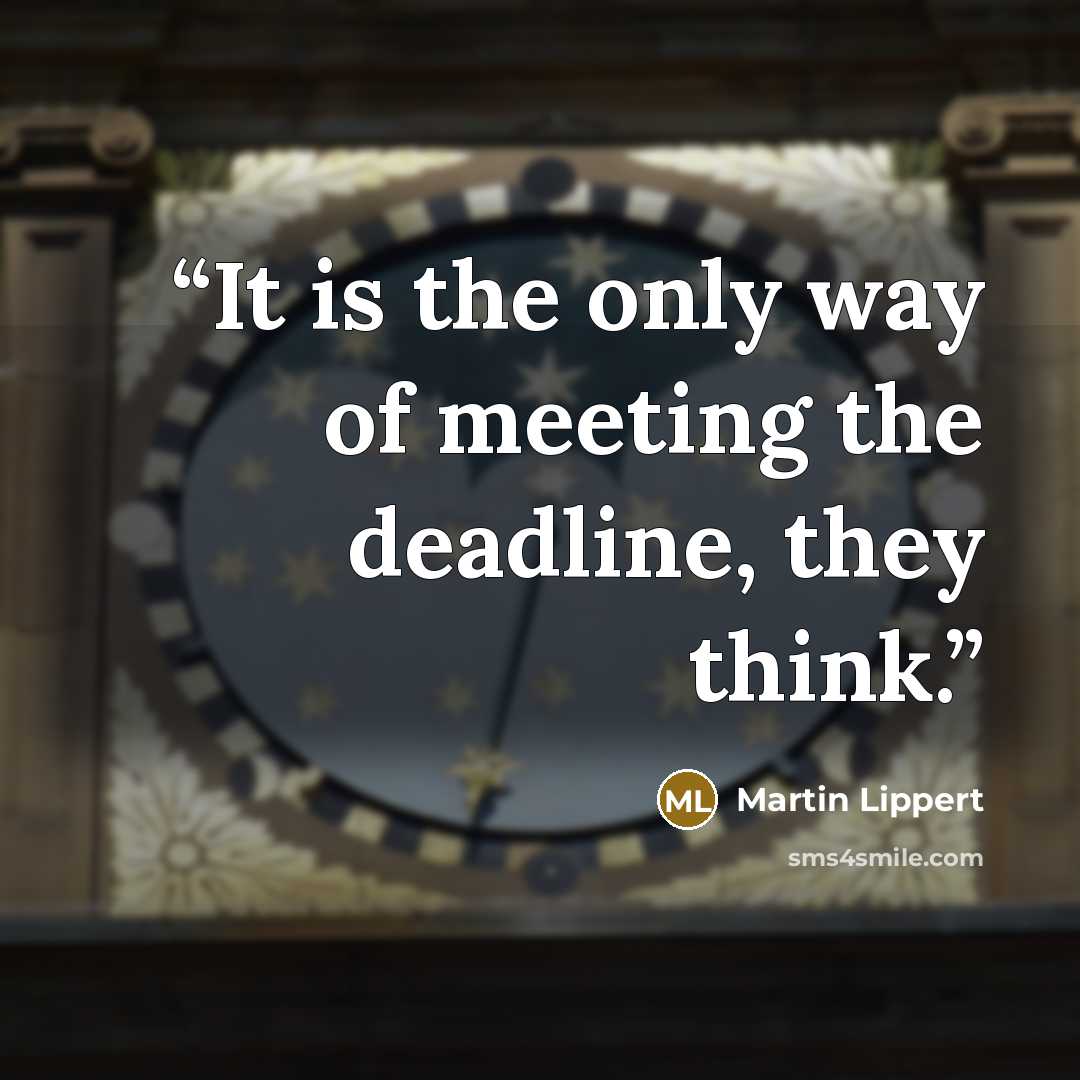 “It is the only way of meeting the deadline, they think.” quote by Martin Lippert