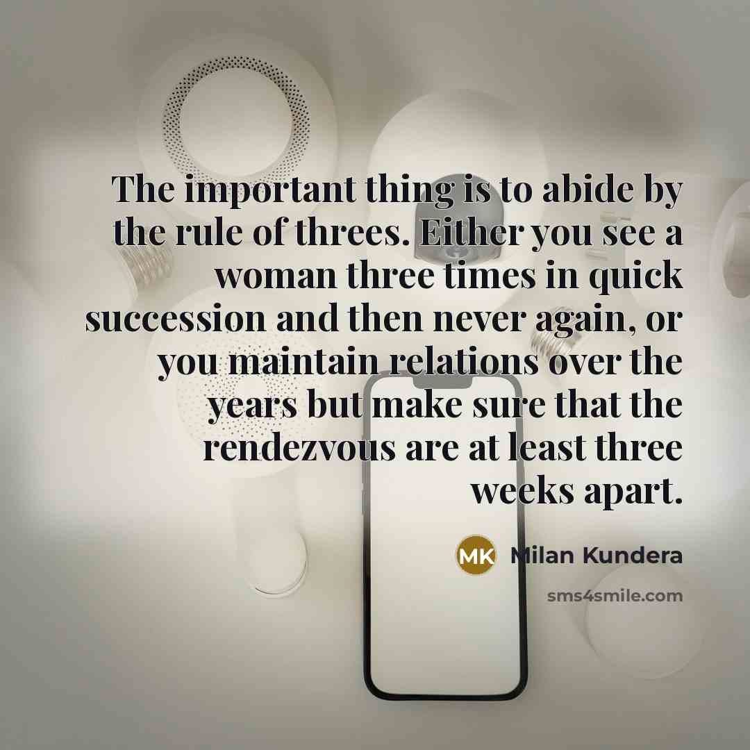 “The important thing is to abide by the rule of…” quote by Milan Kundera