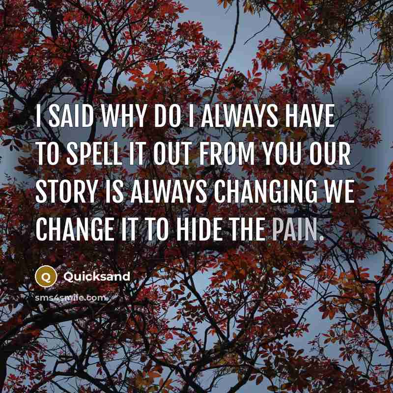 “I said why do I always have to spell it…” quote by Quicksand