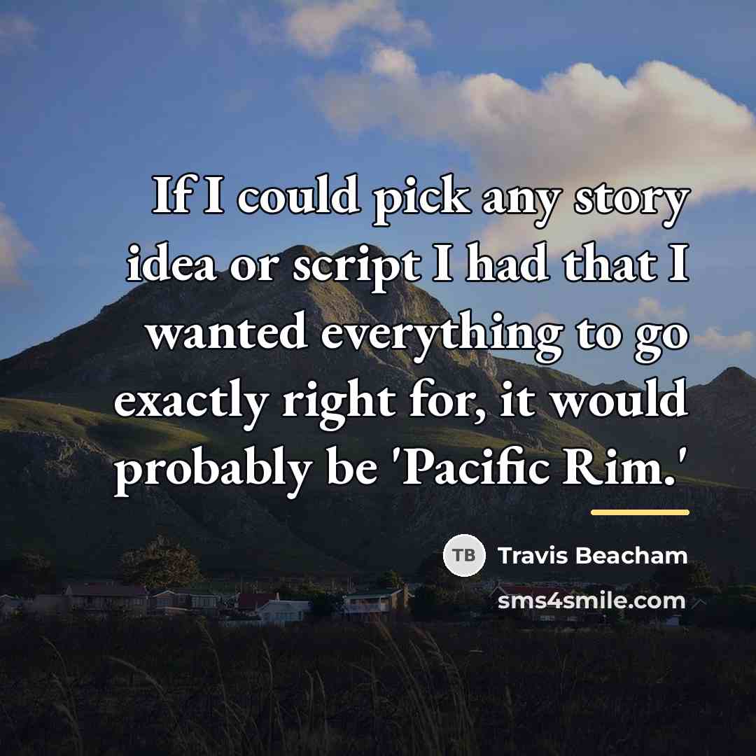 “If I could pick any story idea or script I…” quote by Travis Beacham