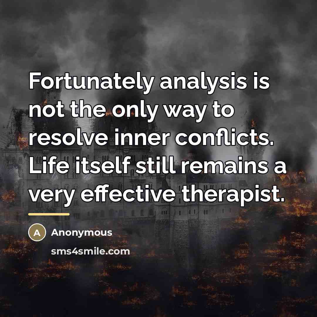 “Fortunately analysis is not the only way to resolve inner…” quote by Anonymous
