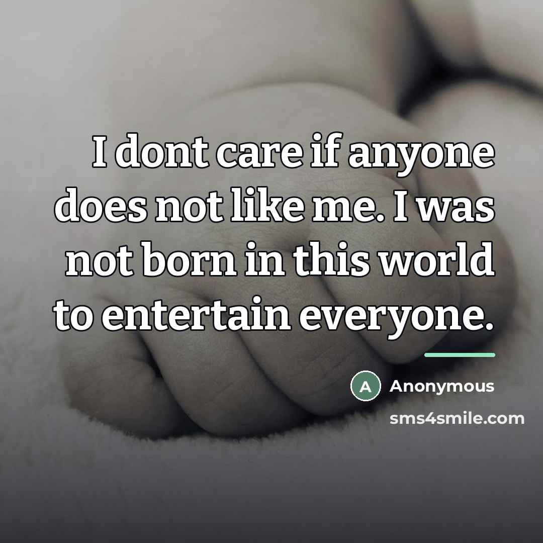 “I dont care if anyone does not like me. I…” quote by Anonymous