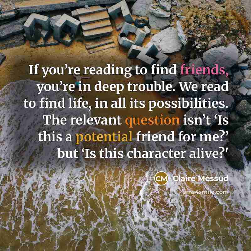“If you’re reading to find friends, you’re in deep trouble.…” quote by Claire Messud