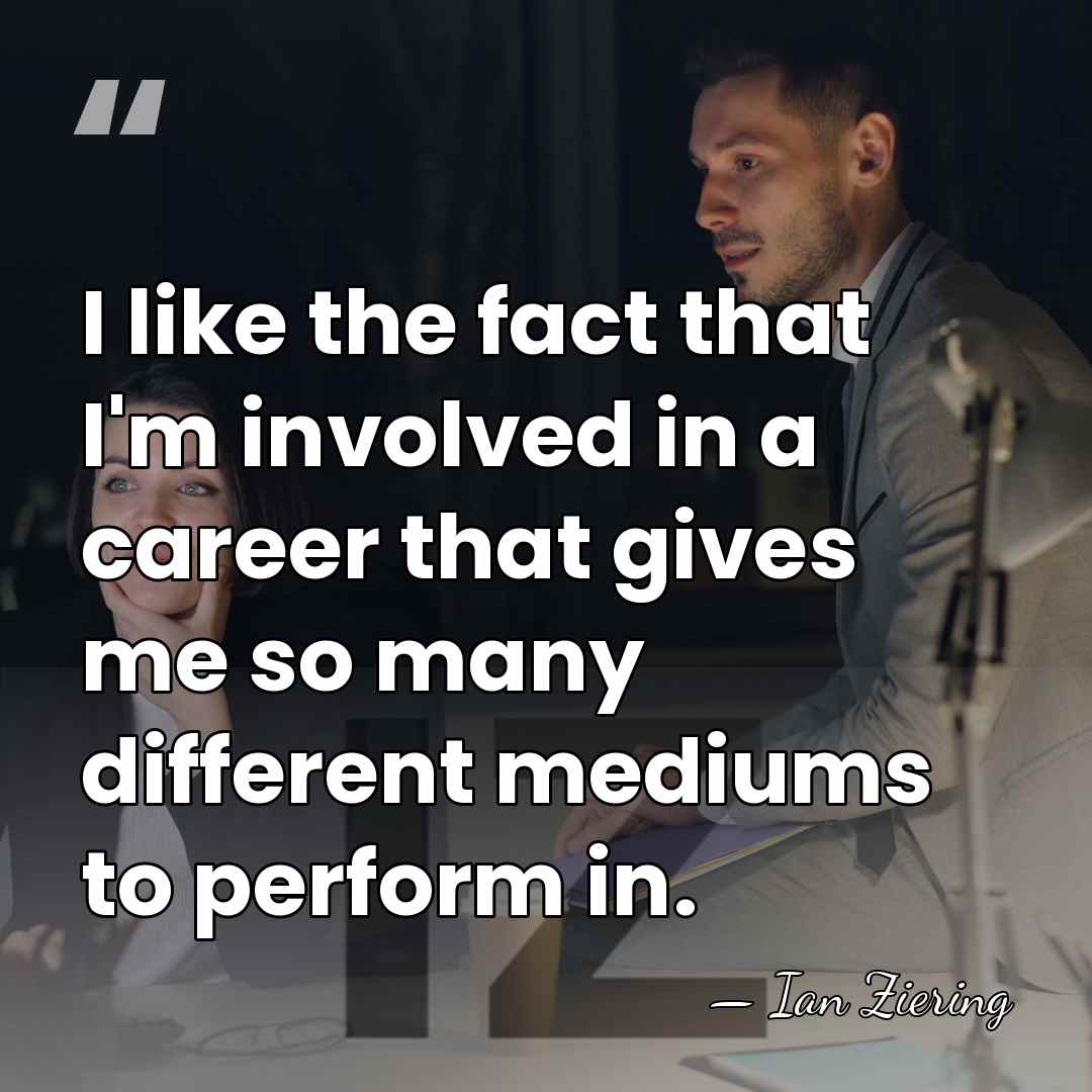 I like the fact that I'm involved in a career that gives&hellip; - Ian Ziering