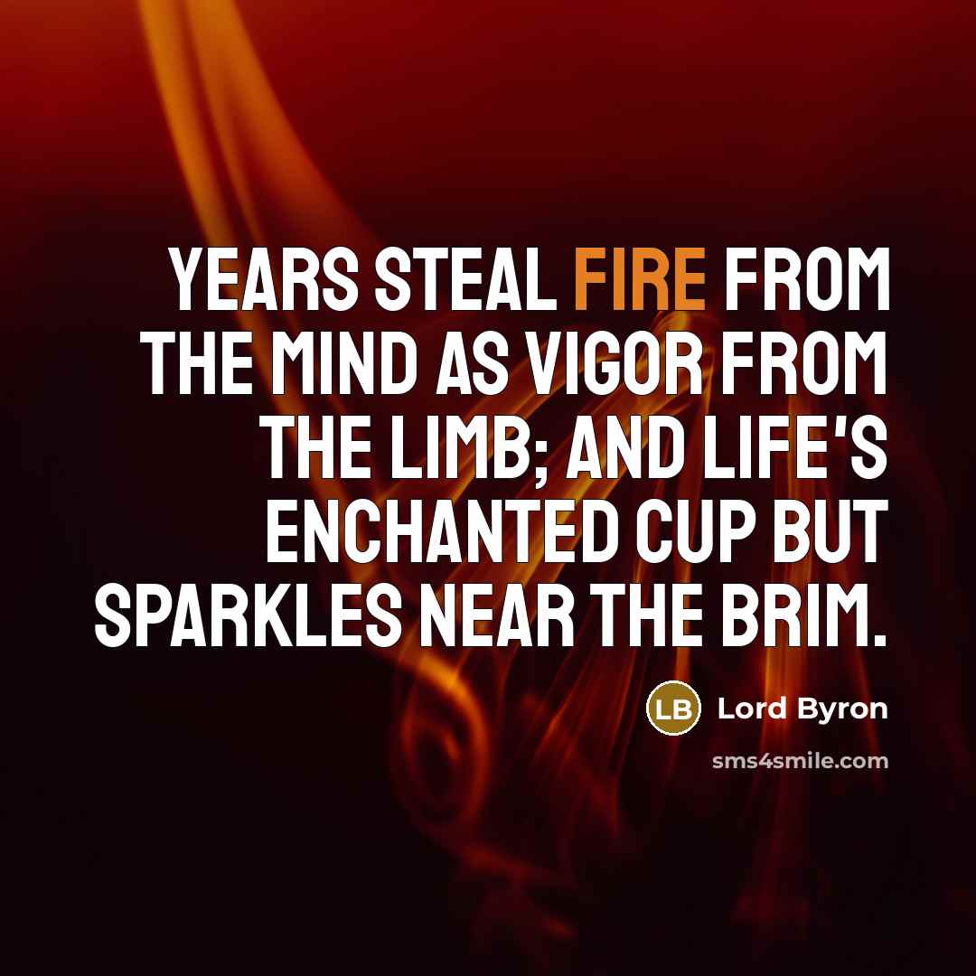 “Years steal fire from the mind as vigor from the…” quote by Lord Byron