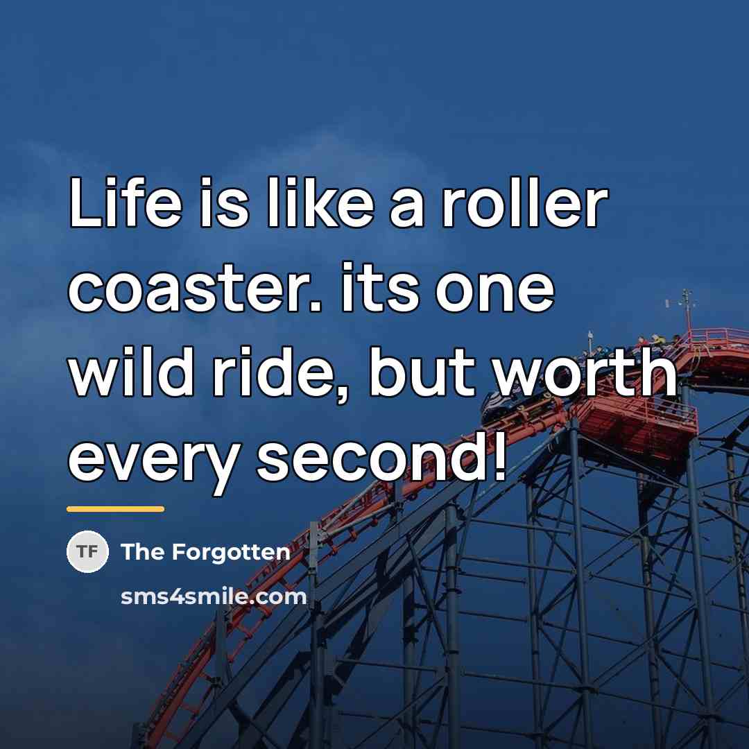 “Life is like a roller coaster. its one wild ride,…” quote by The Forgotten