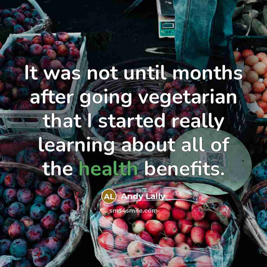 “It was not until months after going vegetarian that I…” quote by Andy Lally