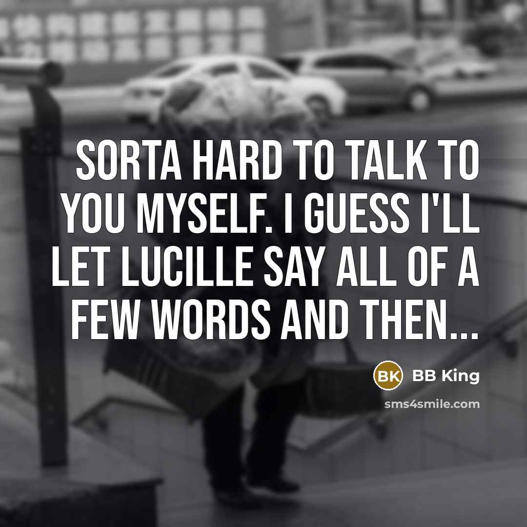 “Sorta hard to talk to you myself. I guess I'll…” quote by BB King